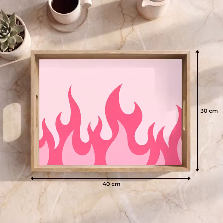 Dienblad - Vlammen - Patroon - Abstract - Modern - Roze — 9