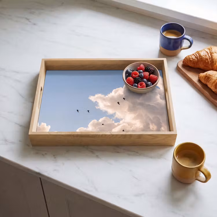 Dienblad - Vogel - Vlucht - Wolken - Natuur - Blauw — 4