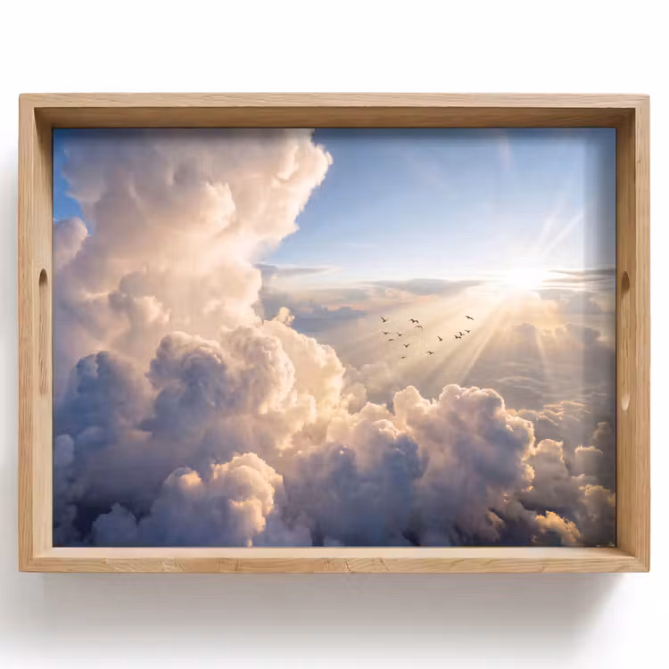 Dienblad - Wolken - Zonnestralen - Natuur - Wit — 1