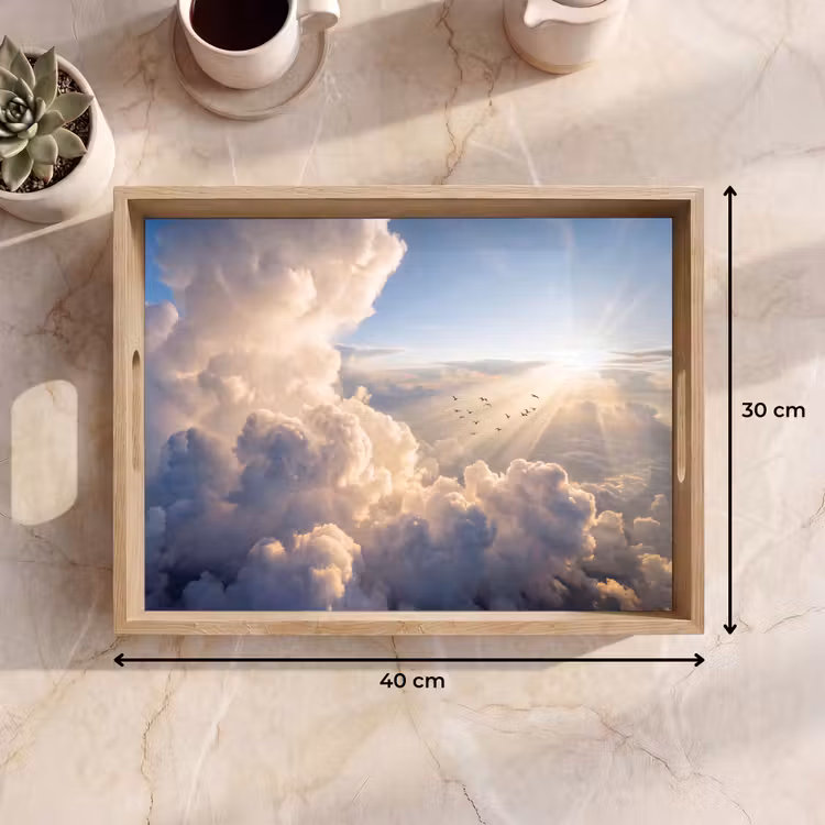 Dienblad - Wolken - Zonnestralen - Natuur - Wit — 9