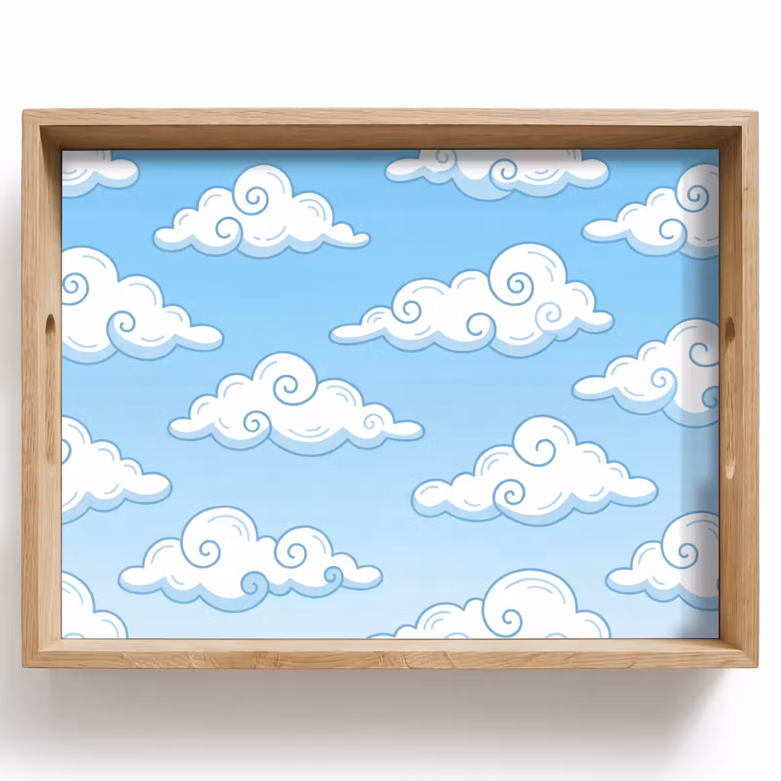 Dienblad - Wolk - Lucht - Cartoon - Blauw - Wit — 1