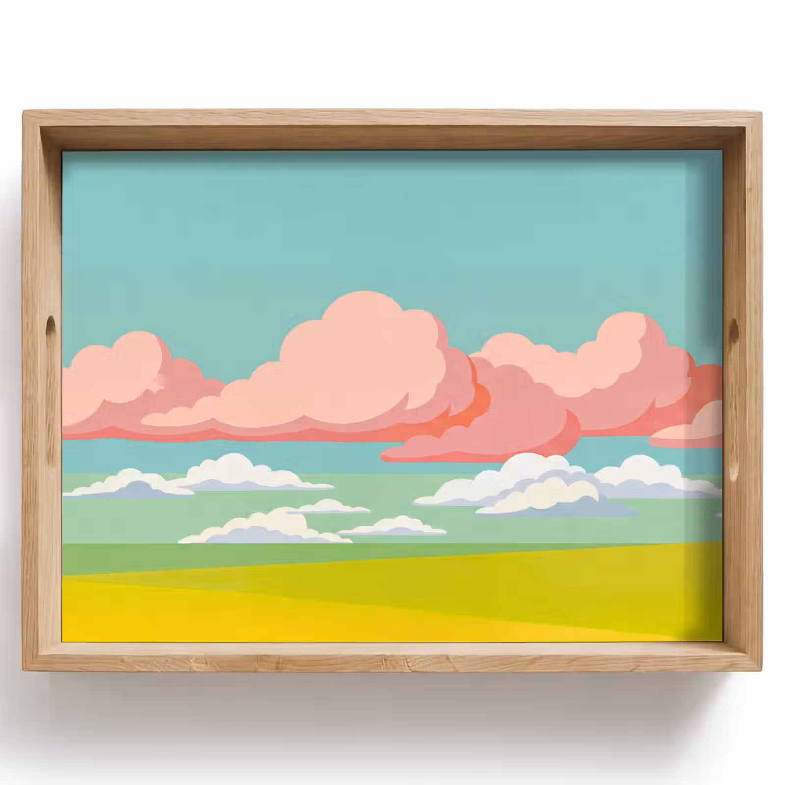 Dienblad - Wolken - Roze - Natuur - Modern - Pastel — 1