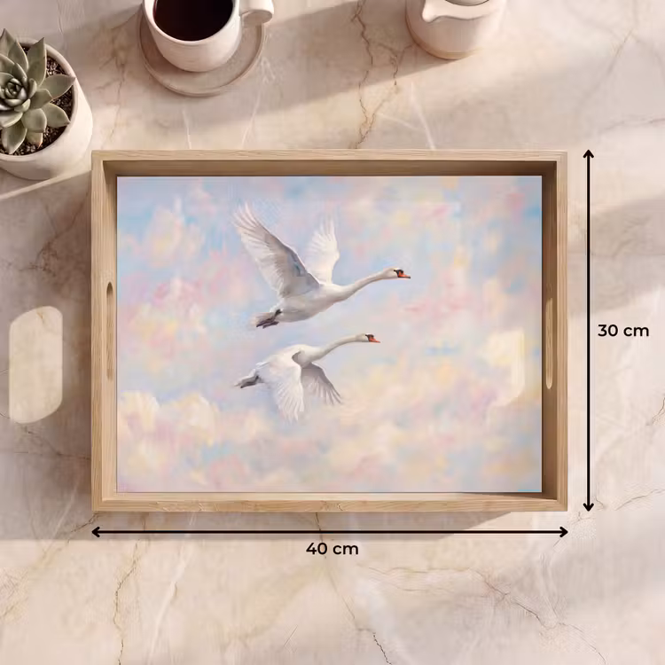 Dienblad - Vogel - Vliegend - Lucht - Modern - Pastel — 9