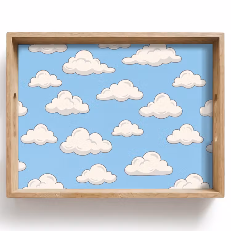 Dienblad - Wolk - Cartoon - Lucht - Blauw - Wit — 1
