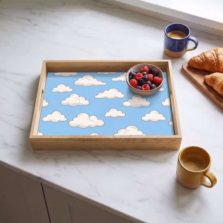 Dienblad - Wolk - Cartoon - Lucht - Blauw - Wit — 4