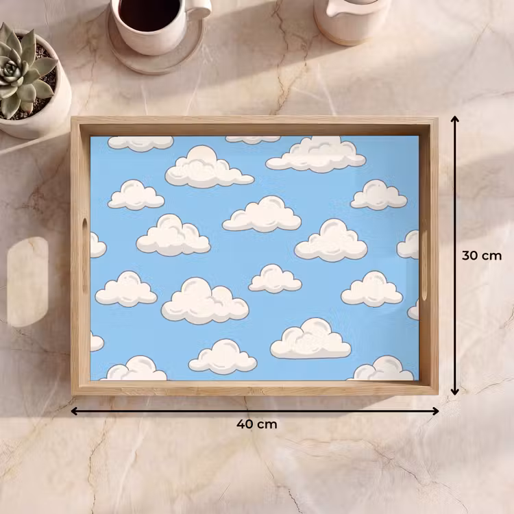 Dienblad - Wolk - Cartoon - Lucht - Blauw - Wit — 9