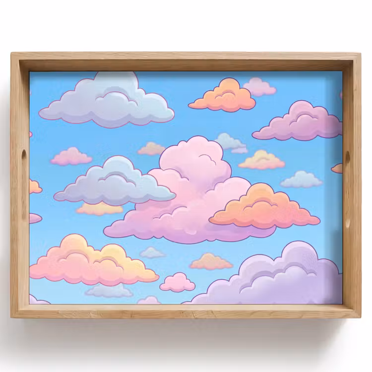 Dienblad - Wolk - Lucht - Natuur - Illustratie - Pastel — 1