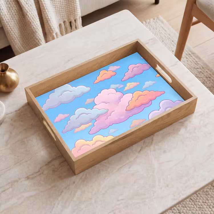 Dienblad - Wolk - Lucht - Natuur - Illustratie - Pastel — 2