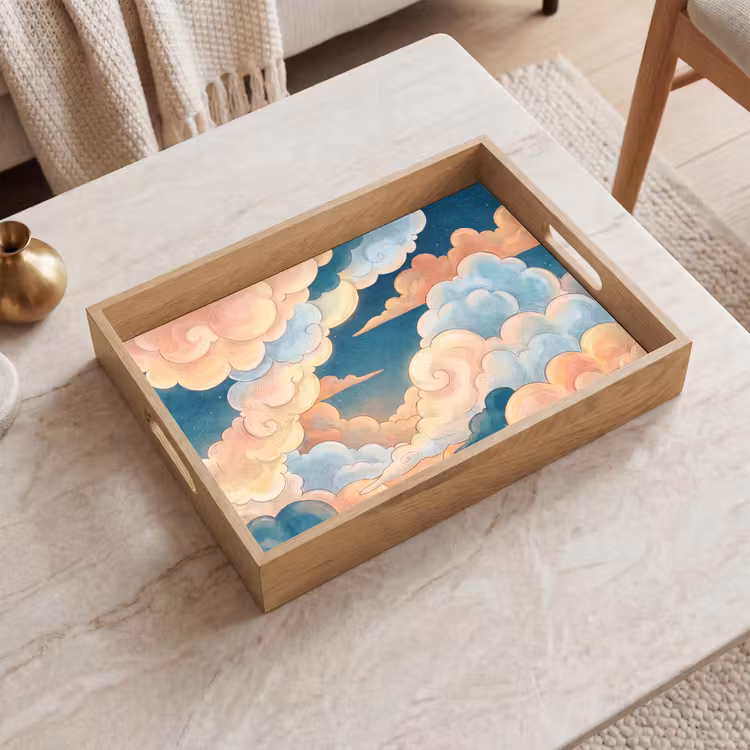 Dienblad - Wolk - Lucht - Natuur - Illustratief - Oranje — 2