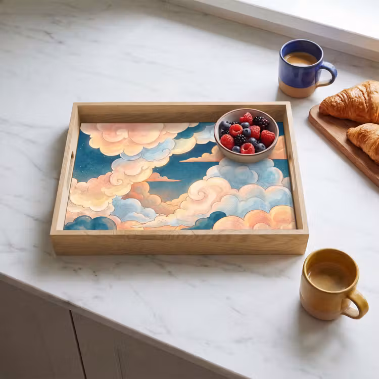 Dienblad - Wolk - Lucht - Natuur - Illustratief - Oranje — 4