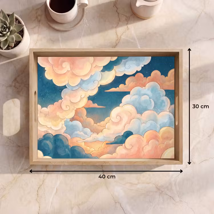 Dienblad - Wolk - Lucht - Natuur - Illustratief - Oranje — 9