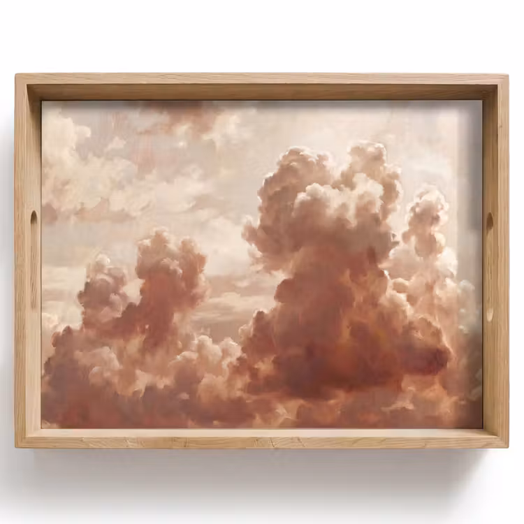 Dienblad - Wolken - Lucht - Natuur - Modern - Bruin — 1