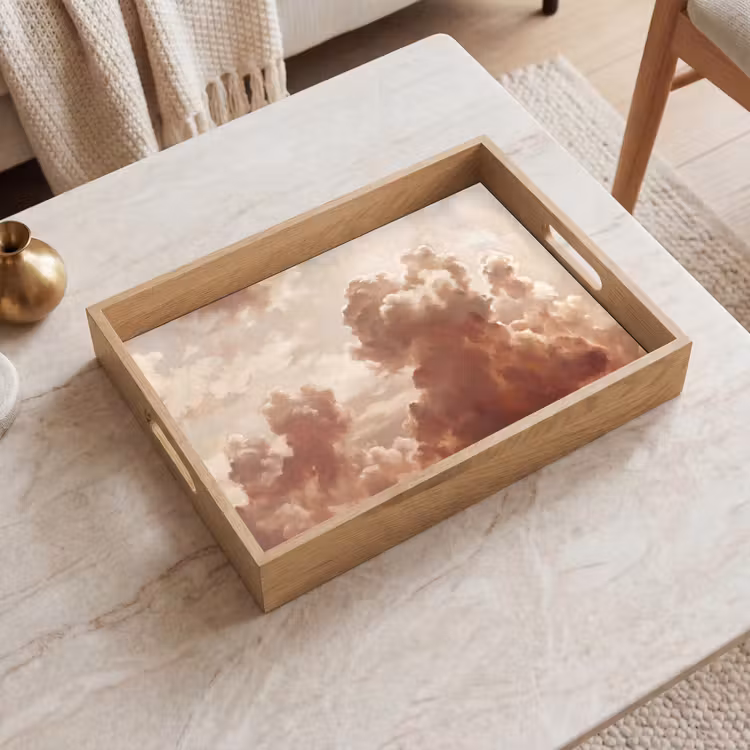 Dienblad - Wolken - Lucht - Natuur - Modern - Bruin — 2