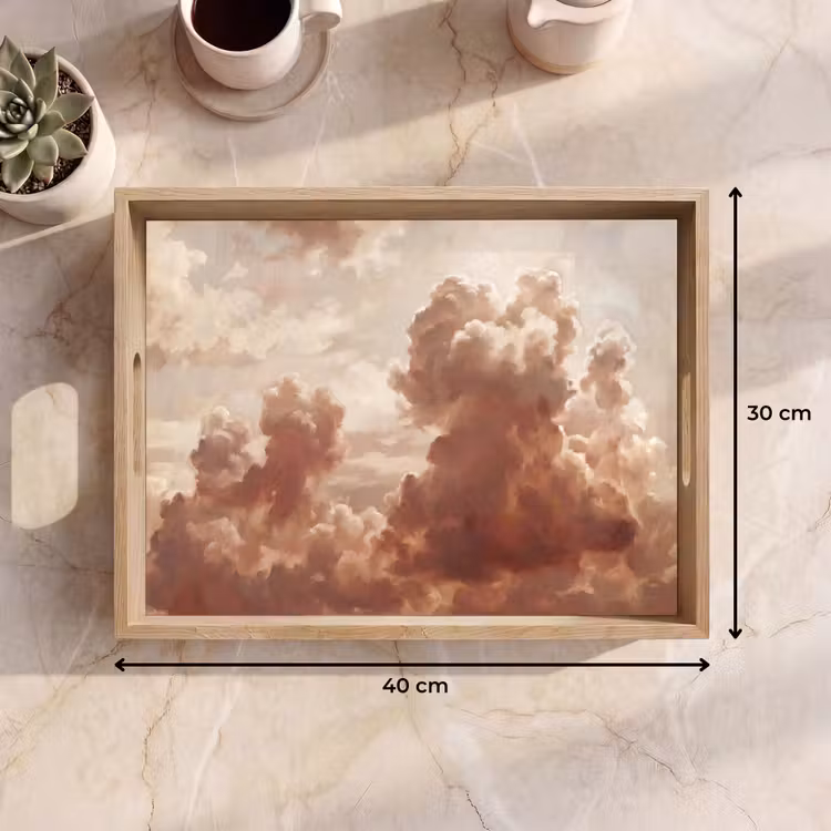 Dienblad - Wolken - Lucht - Natuur - Modern - Bruin — 9