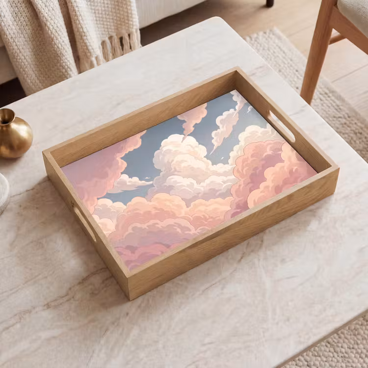 Dienblad - Wolken - Lucht - Natuur - Pastel - Roze — 2