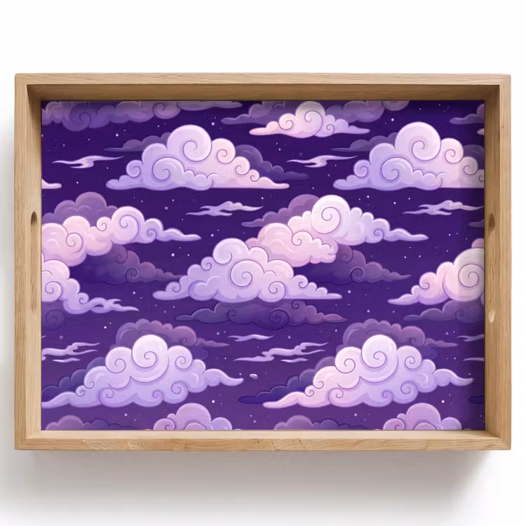 Dienblad - Wolken - Nacht - Natuur - Abstract - Paars — 1