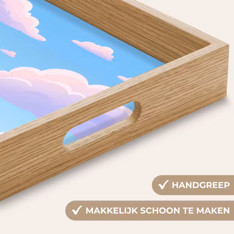 Dienblad - Wolken - Roze - Blauw - Natuur - Modern — 5