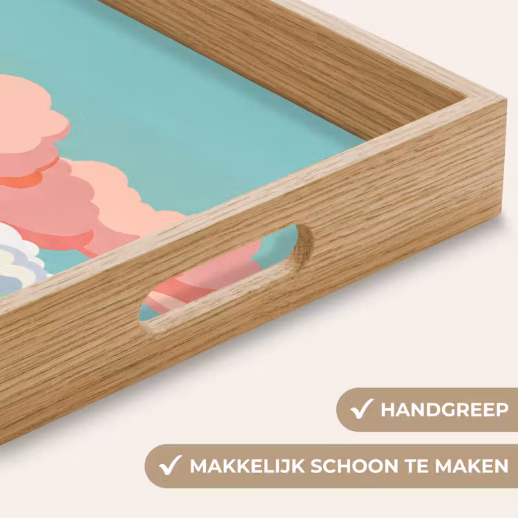 Dienblad - Wolken - Roze - Natuur - Modern - Pastel — 5