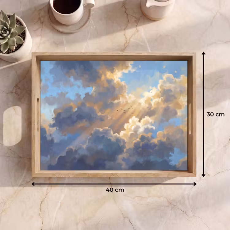 Dienblad - Wolken - Zonnestralen - Natuur - Abstract - Blauw — 9