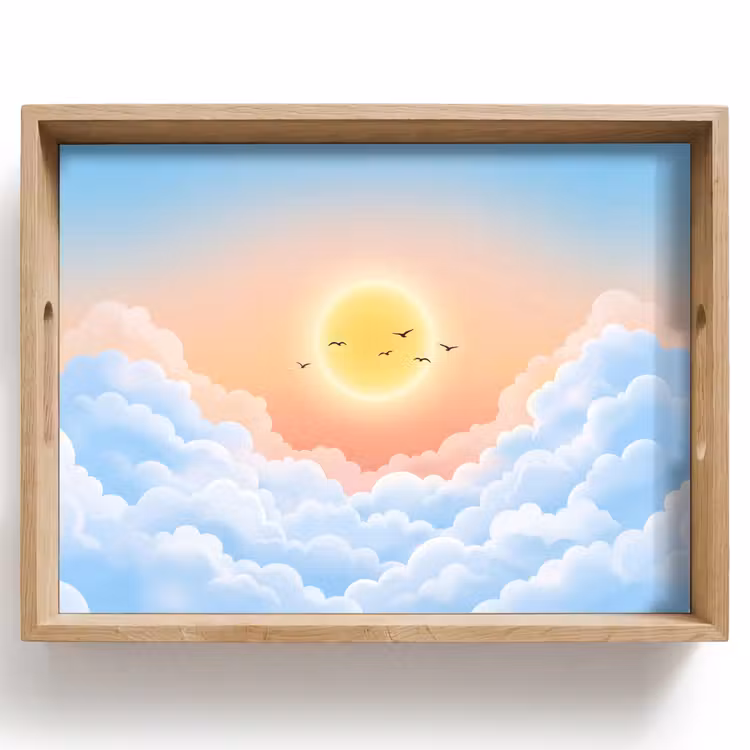 Dienblad - Zon - Vogels - Lucht - Natuur - Geel — 1
