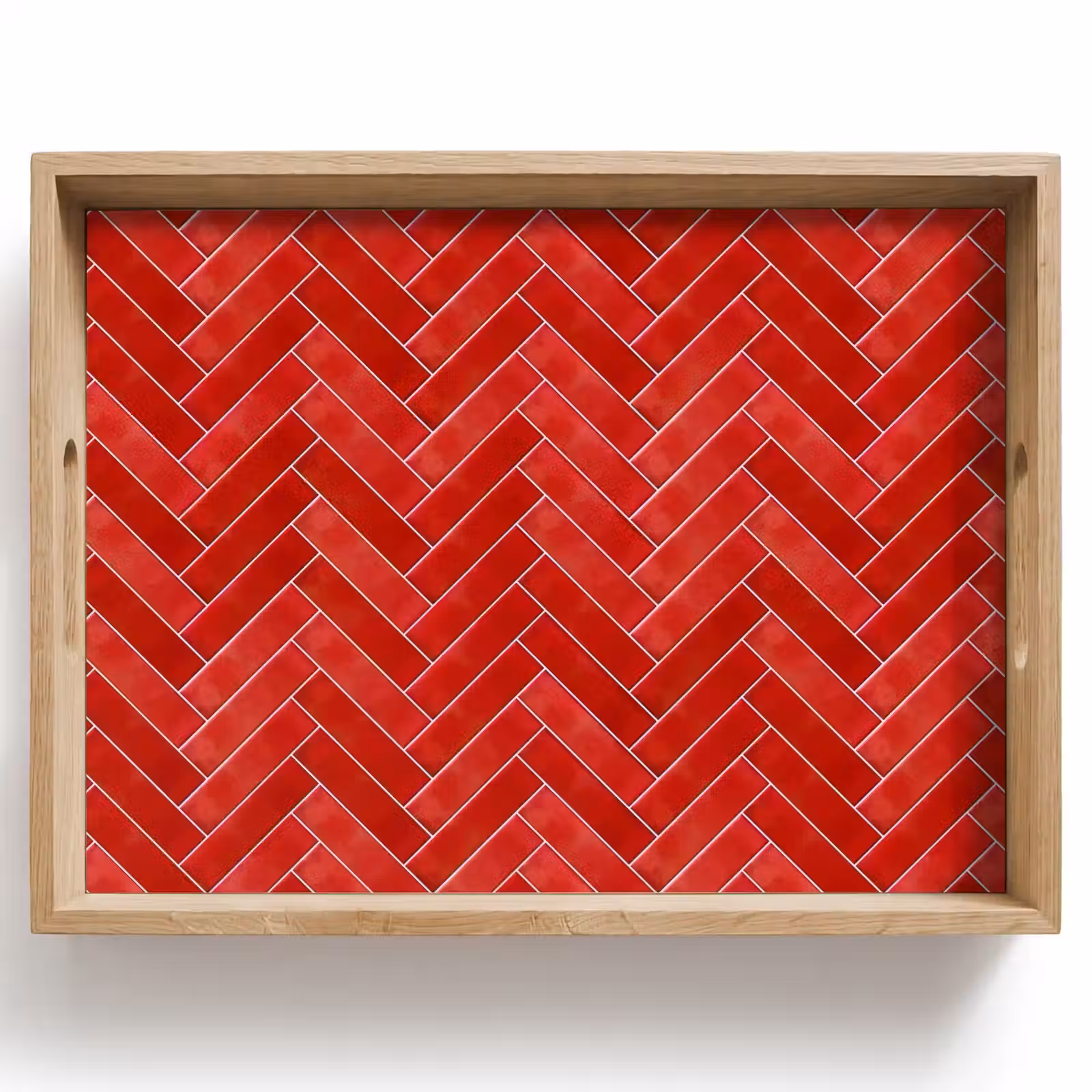 Dienblad - Visgraat - Tegel - Rood — 1