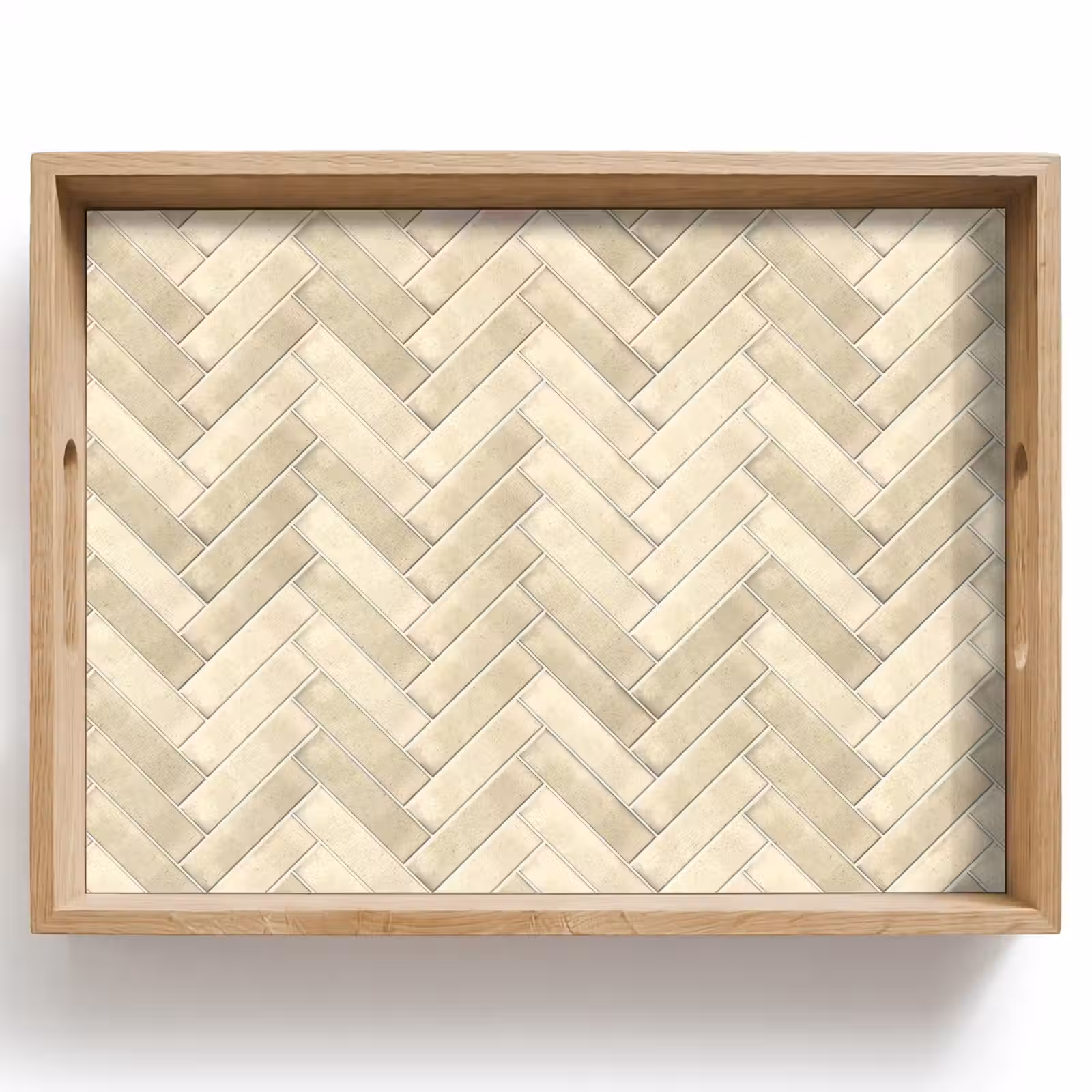 Dienblad - Visgraat - Wandtegel - Licht Beige — 1
