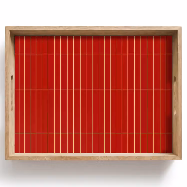 Dienblad - Verticaal - Wandtegel - Helderrood — 1