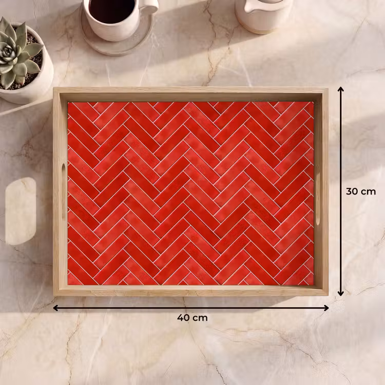 Dienblad - Visgraat - Tegel - Rood — 9