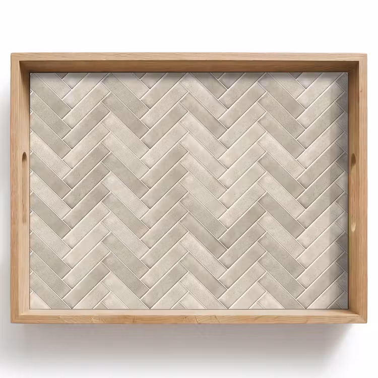 Dienblad - Visgraat - Wandtegel - Beige — 1