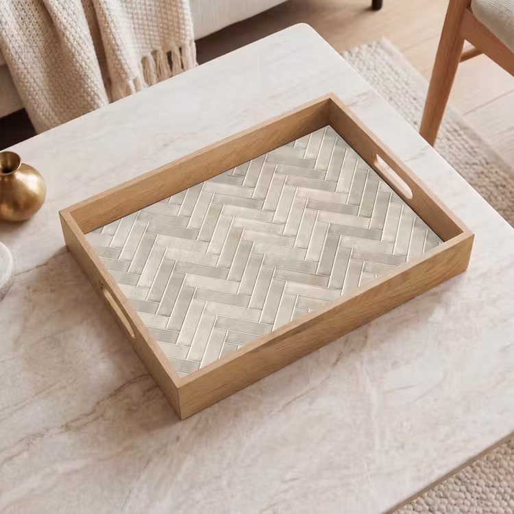 Dienblad - Visgraat - Wandtegel - Beige — 2