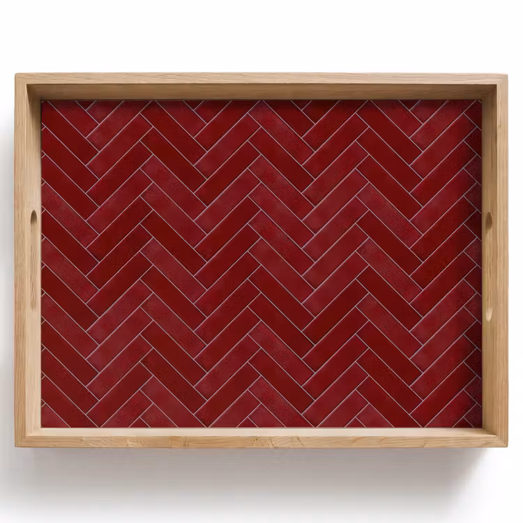 Dienblad - Visgraat - Wandtegel - Bordeaux - Rood — 1