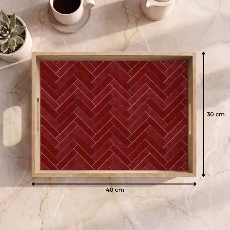 Dienblad - Visgraat - Wandtegel - Bordeaux - Rood — 9