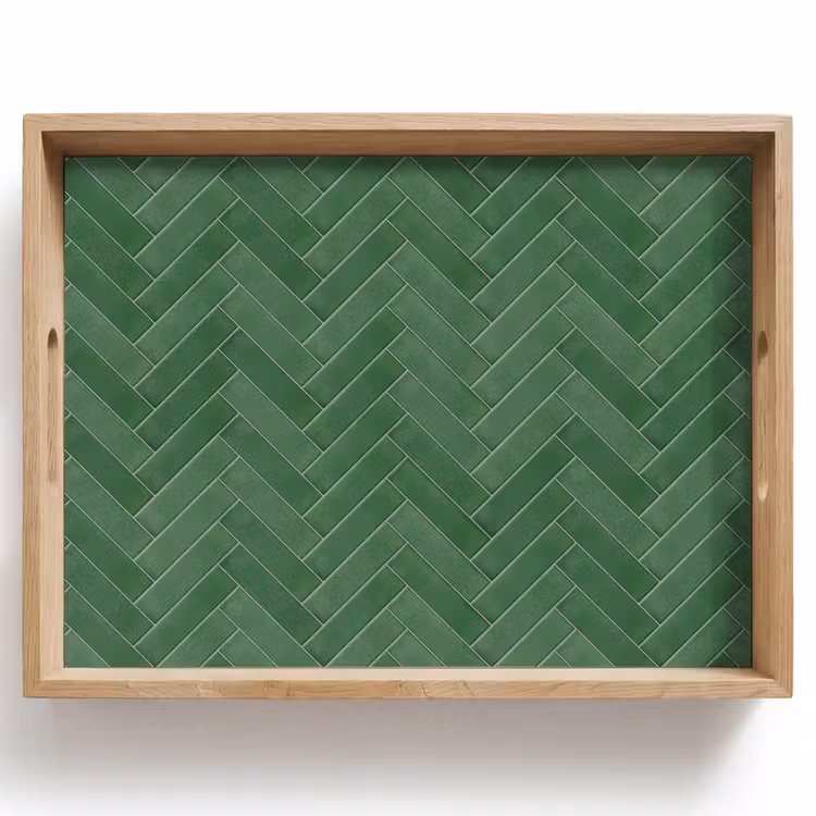 Dienblad - Visgraat - Wandtegel - Bosgroen — 1