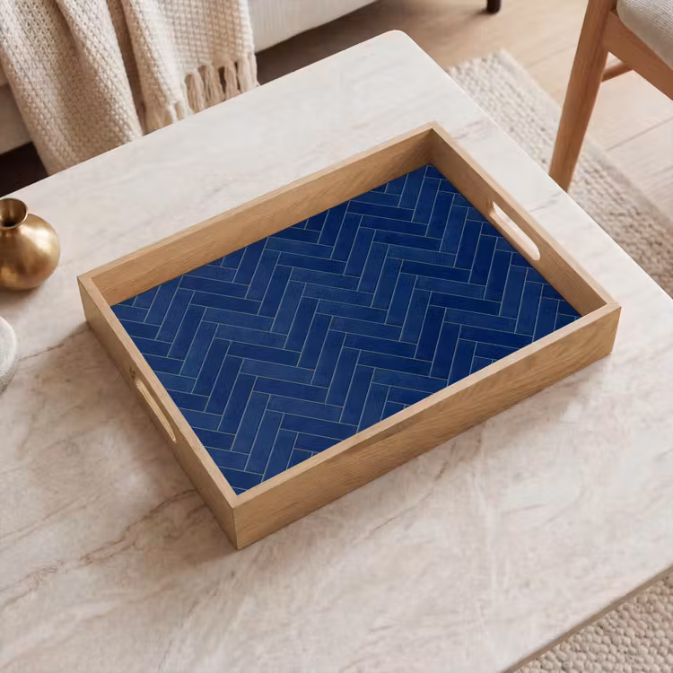 Dienblad - Visgraat - Wandtegel - Donkerblauw - Navy Blue — 2