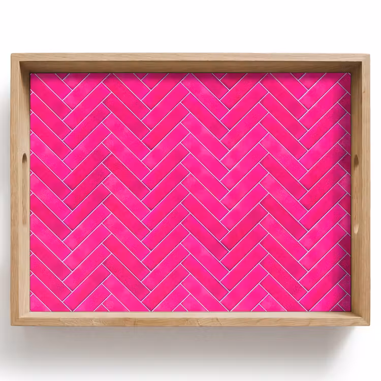 Dienblad - Visgraat - Wandtegel - Fuchsia - Roze — 1