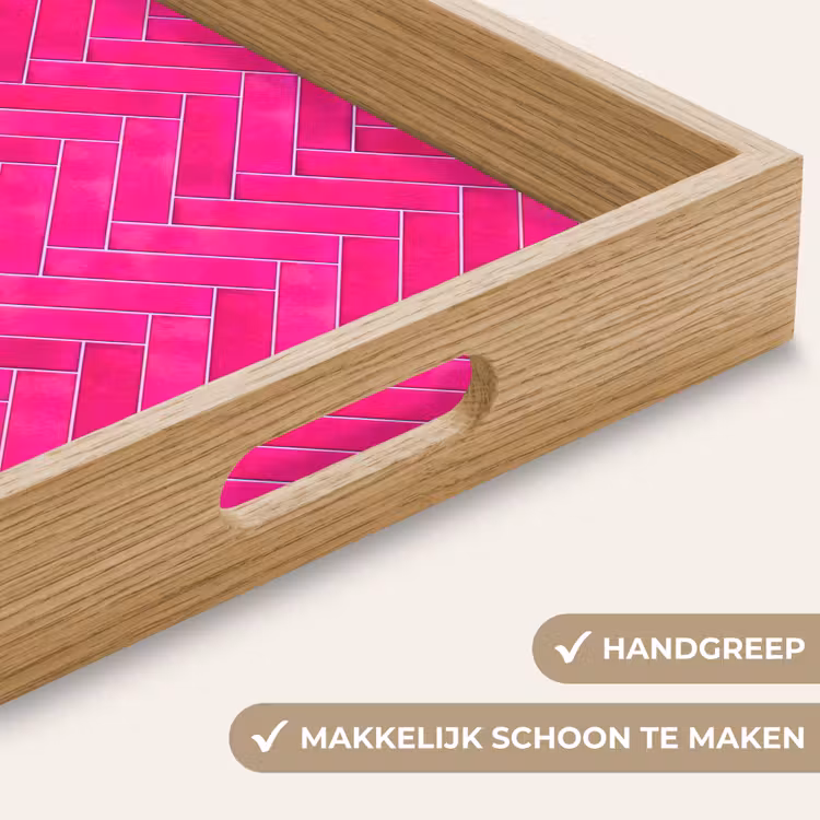 Dienblad - Visgraat - Wandtegel - Fuchsia - Roze — 5
