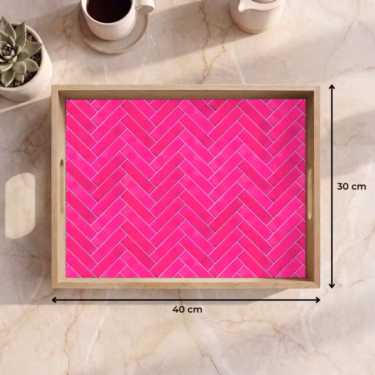 Dienblad - Visgraat - Wandtegel - Fuchsia - Roze — 9