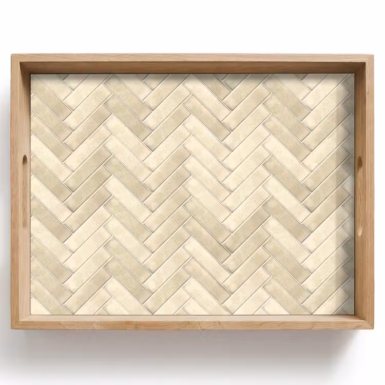 Dienblad - Visgraat - Wandtegel - Licht Beige — 1