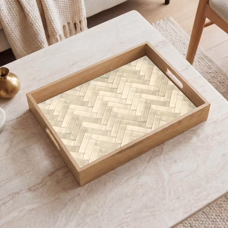 Dienblad - Visgraat - Wandtegel - Licht Beige — 2