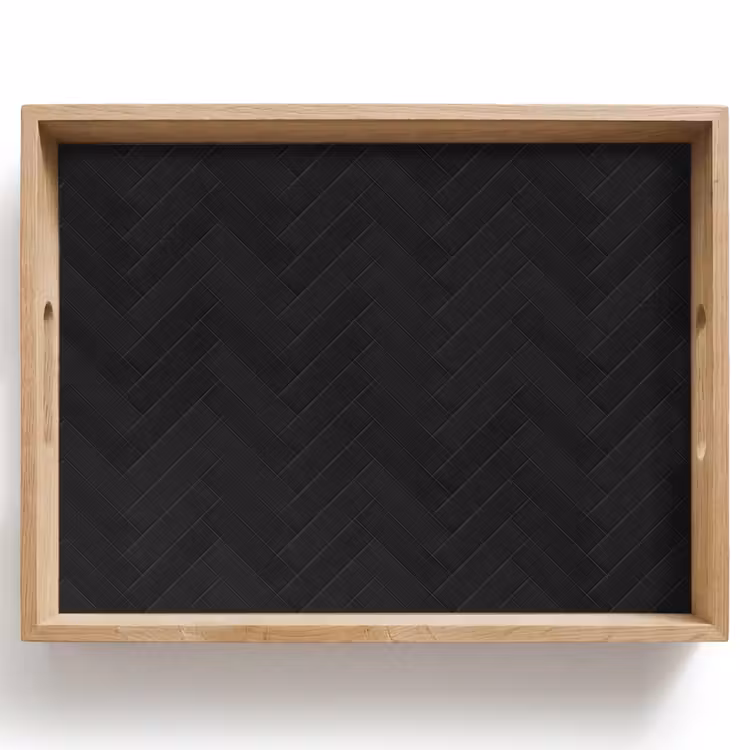 Dienblad - Visgraat - Wandtegel - Mat - Zwart — 1