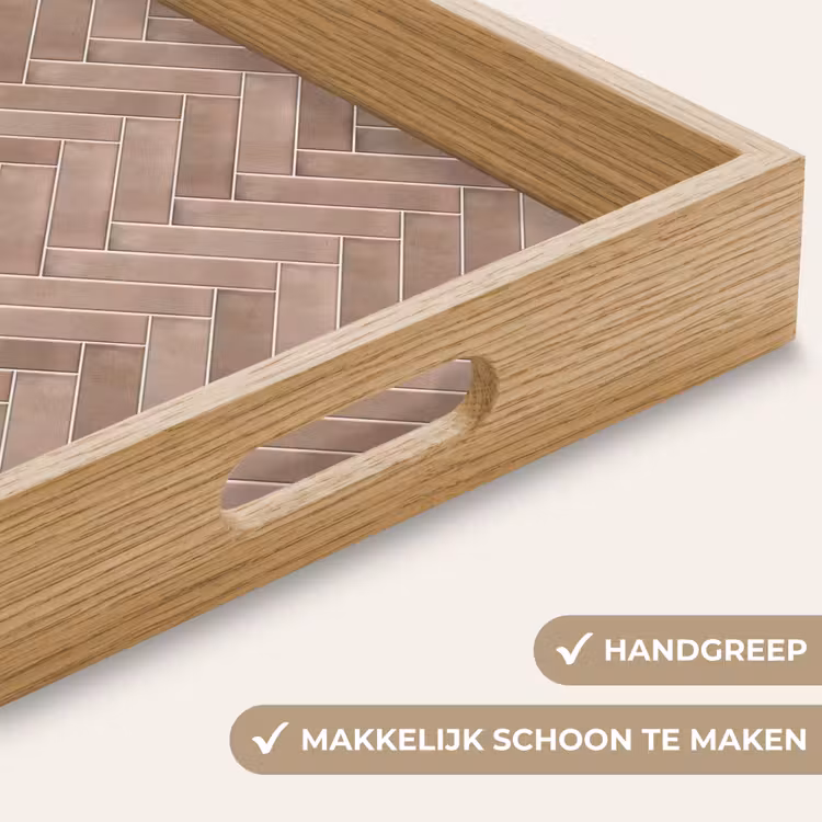 Dienblad - Visgraat - Wandtegel - Oudroze - Terracotta — 5