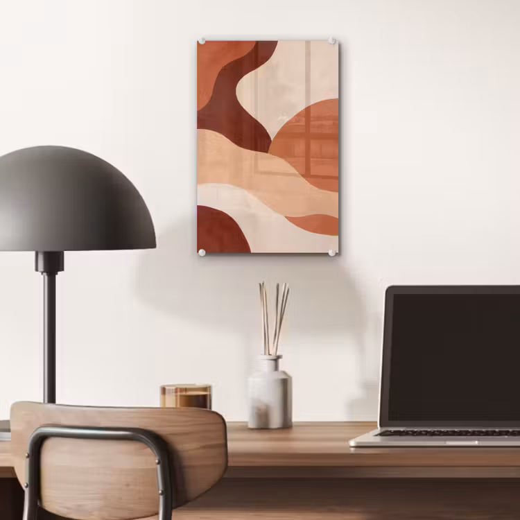 Glas schilderij - Abstract - Vormen - Organisch - Aardetinten - Modern — 7