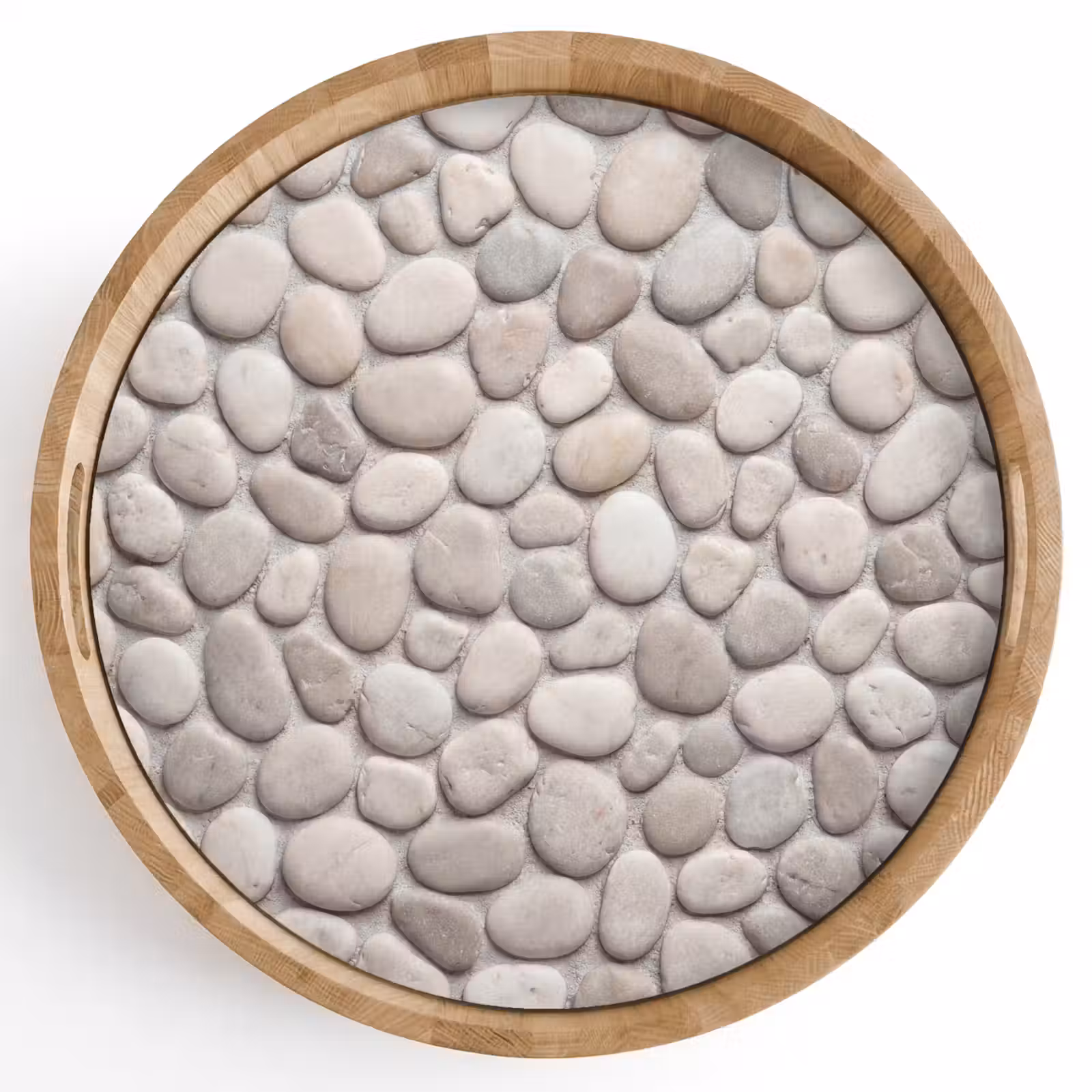 Dienblad - Steen - Kiezel - Natuur - Minimalistisch - Beige — 1