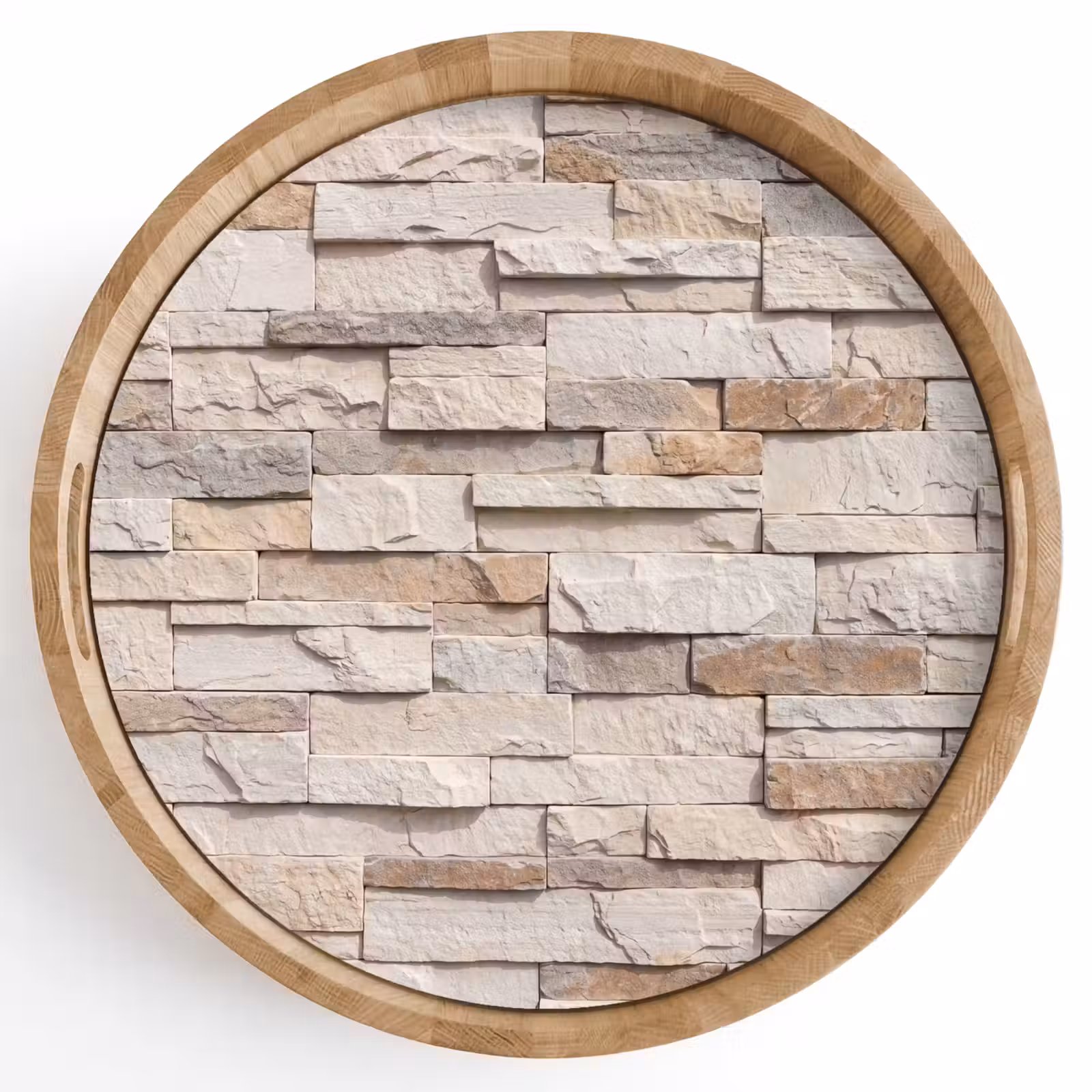 Dienblad - Steen - Muur - Textuur - Rustiek - Beige — 1