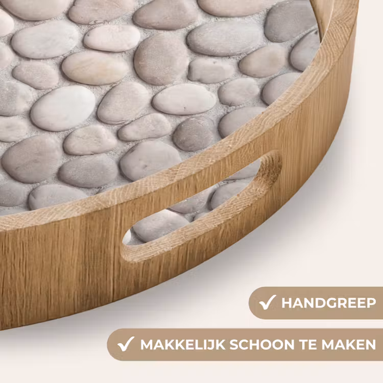 Dienblad - Steen - Kiezel - Natuur - Minimalistisch - Beige — 5