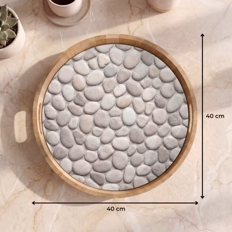 Dienblad - Steen - Kiezel - Natuur - Minimalistisch - Beige — 9