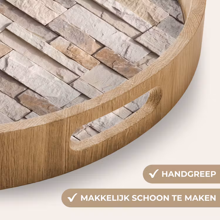Dienblad - Steen - Muur - Textuur - Rustiek - Beige — 5