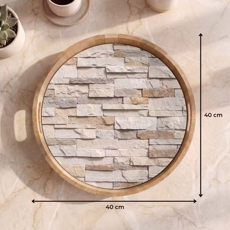 Dienblad - Steen - Muur - Textuur - Rustiek - Beige — 9