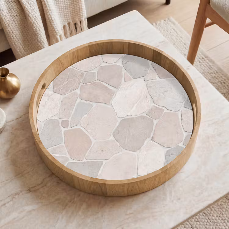 Dienblad - Steen - Patroon - Textuur - Beige — 2