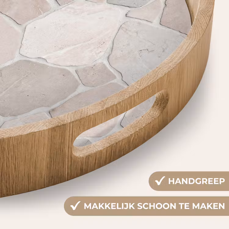 Dienblad - Steen - Patroon - Textuur - Beige — 5
